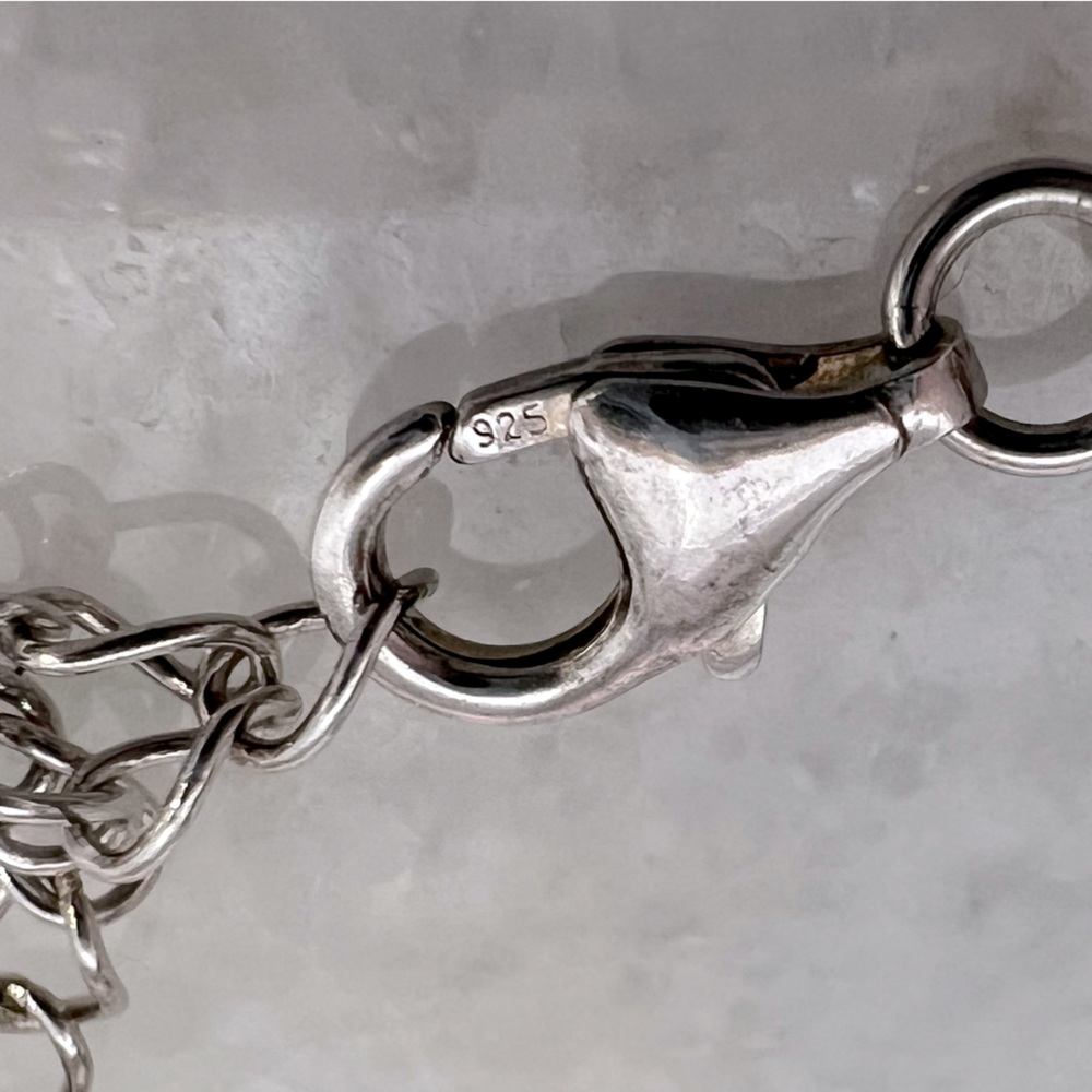 Burmese White Jade Sterling Silver Station Bracelet & Drop Earrings - Picture 8 of 11